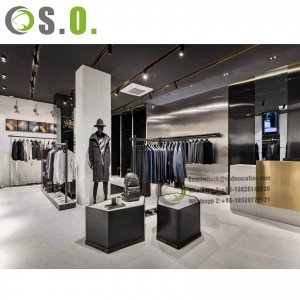 Customized Clothing Men’s Shop Display Rack Clothes Shelf Store