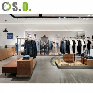 Clothes Shop Fitting Clothing Wooden  Shelves