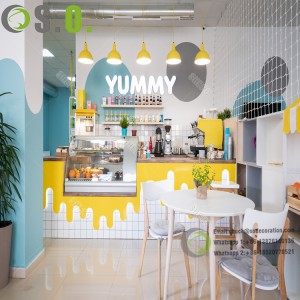 New design high quality bubble tea shop interior design tea shop furniture milk tea shop counter