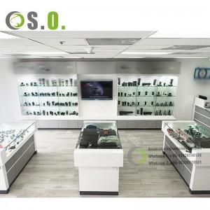 Retail Cell Phone Store Fixtures Custom Mobile Phone Shop Counter Interior Design Phone Display Showcase