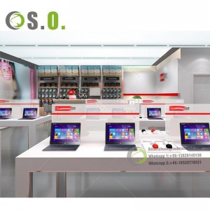 Modern Cell Phone Shop Display Showcase Retail Mobile Phone Shop Design for Interior Decoration