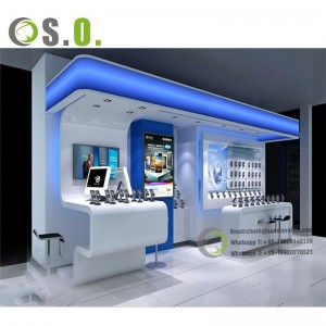 High End Cell Phone Accessory Display Glass Showcase Mobile Shop Counter for Mobile Phone Shop Decoration