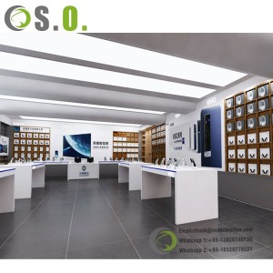 Modern Bespoke cell Phone Shop Display showcase Retail mobile phone shop design for interior decoration