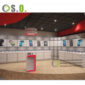 Custom Mobile Phone Store Furniture Design Metal Glass Cell Phone Shop Showcase Display Cabinet Phone Display Counter