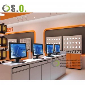 Factory Price Wooden Style Mobile Phone Repair Store Interior Decoration Design Phone Shop Furniture Display Cabinets