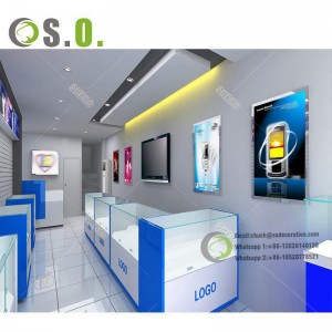 Trendy Custom Cellphone Shop Decoration LED Light Popular Mobile Phone Case Shop Interior Design for Retail Sale