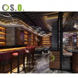 Fancy nightclub counter bar furniture sets lounge furniture for bar night club 3D interior design