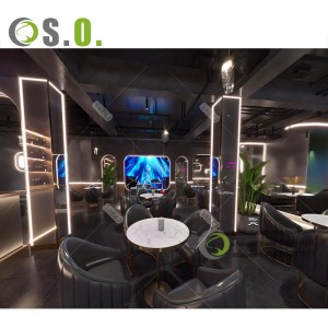 High end night club sofa seating half round shape velvet fabric booth and restaurant table furniture