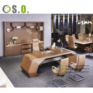 Modern de luxe en forma de L Director Gerent CEO Boss Solucions de mobles d'oficina Joc de taula Escriptori d'oficina executiva