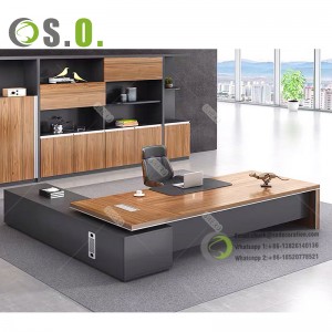 Luxury Modern L Shape Director Manger Ceo Boss Office Furniture Solutions Clàr Suidhich Deasg Oifis Riaghlaidh