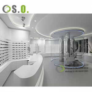 Environmental protection Wooden glasses display showcase / sunglasses store design for optical store display