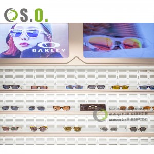 Customized Wooden Optical Glasses Shop Design Retail Sunglasses Display Cabinet Custom Fashion Eyewear Display Showcase