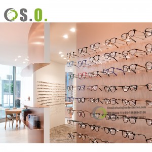 Custom Wooden Eyeglasses Display Shelf Storage Cabinet Optical Store Furniture Display Sunglasses Wall Display Cabinet Shelves