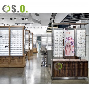 Customized sunglasses mall kiosk optical store display rack glasses shop decoration