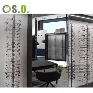 High quality Optical Frame Display Rods Mdf Eyewear Display Rack Wall