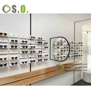 Optical Shop Interior Design Wood Eyewear Cabinet Locking Sunglass Optical Frame Display Cabinet
