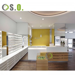 Cửa hàng quang học hiện đại tùy chỉnh Sản xuất nội thất Cửa hàng kính mắt Cửa hàng trưng bày bán lẻ Kính râm