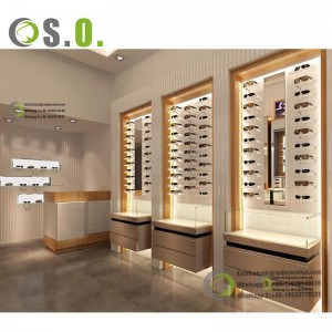 Custom Modern optical display cabinets wooden shop decoration eyewear display stand