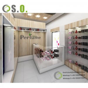 Customized cosmetic display shelf perfume display showcase cosmetic kiosk mall make up shop furniture design manufacture