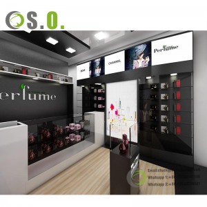 Customized perfume showcase glass perfume display cabinet perfume shopping display showcase