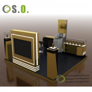 Modern custom perfume store display stand professional design of luxury multi-functional glass display case