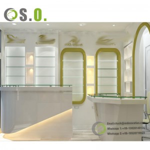 Modern custom perfume store display stand professional design multi-functional glass display case
