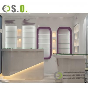 Luxury Perfume Jeweller’S Store Glass Display Showcase Jewellery Display Cabinet Counter Jewelry Kiosks Design For Mall
