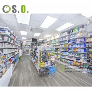 Wide Application Supermarket Medicine Store Glass Pharmacy Shelf And Shelves Pharmacy Rack