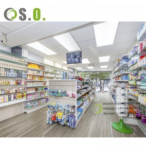 Wide Application Supermarket Medicine Store Glass Pharmacy Shelf And Shelves Pharmacy Rack