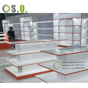 ປັບແຕ່ງຮ້ານຂາຍຢາເຟີນີເຈີ shelves ຮ້ານຂາຍຢາອອກແບບຮ້ານຂາຍຢາ