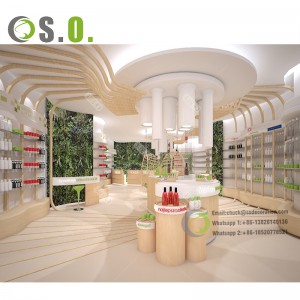Aménagement intérieur de magasin médical de pharmacie moderne, conception de décoration, présentoirs de comptoir de caisse personnalisés, meubles