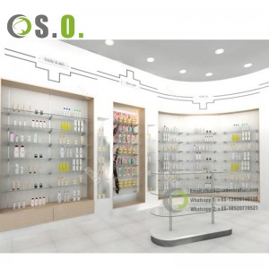Customized Retail  Pharmacy Shop Furniture Display Counter Pharmacy Shelves Display Rack  Shero