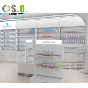 Modern Medical Store Interior Layout Pharmacy Shop Cash Counter Display Furniture Design