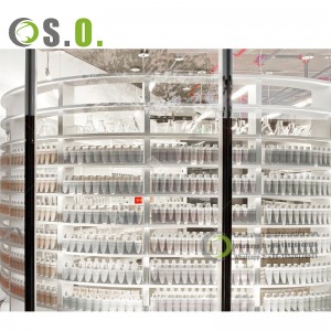 Customizable Commercial Pharmacy Glass Rack Wood Display Cabinet