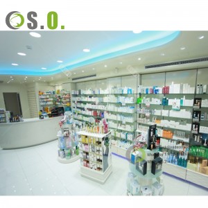 Modern Medical Store Display Counter Design Health Care Store Furniture Retail Pharmacy Counter Display Furniture