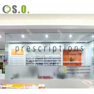 Custom Retail Pharmacy Shop Fitting Pharmacy Display Rack Shelves For Pharmacy