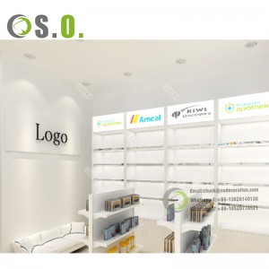 SHERO Comert cu ridicata vanzare cu amanuntul magazin farmacie amenajari interioare mobilier de prezentare pentru farmacie din lemn