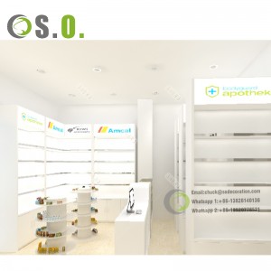 SHERO Mobili espositivi per farmacia in legno di design d'interni per negozi di farmacia al dettaglio all'ingrosso