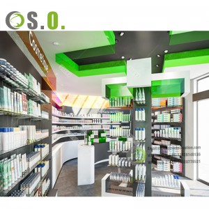 Fancy Tailor Made Brand Drugstore Pharmacy Medical Decoration Photos Unique Design Case Pharmacy Counter Medical Furniture