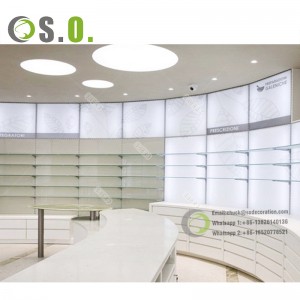 Customized pharmacy store furniture pharmacy interior design Medical Shop Interior Design