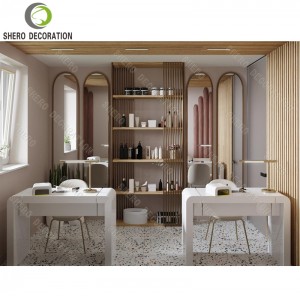 Luxury Beauty Salon Design Nail Salon Table Customized Barber Shop Mirror Station For Sale