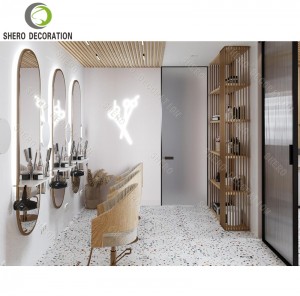 Luxury Beauty Salon Design Nail Salon Table Customized Barber Shop Mirror Station For Sale