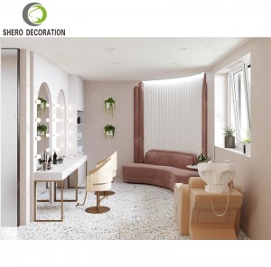 Luxury Beauty Salon Design Nail Salon Table Customized Barber Shop Mirror Station For Sale