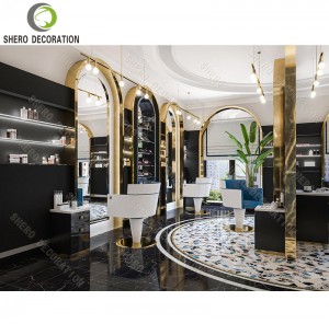 High End Barber Shop Design Custom Barber Shop Furniture Nail Salon Table For Beauty Salon Decoration