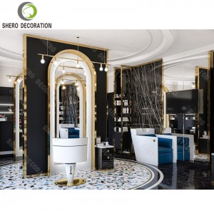 High End Barber Shop Design Custom Barber Shop Furniture Nail Salon Table For Beauty Salon Decoration