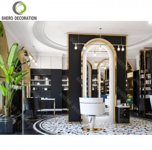 High End Barber Shop Design Custom Barber Shop Furniture Nail Salon Table For Beauty Salon Decoration