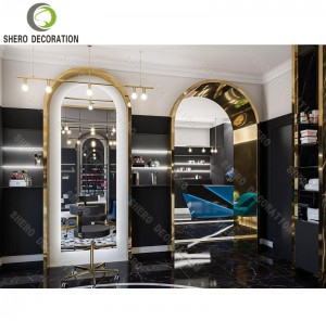 High End Barber Shop Design Custom Barber Shop Furniture Nail Salon Table For Beauty Salon Decoration