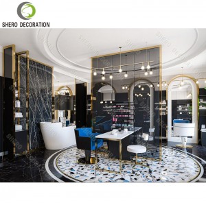High End Barber Shop Design Custom Barber Shop Furniture Nail Salon Table For Beauty Salon Decoration