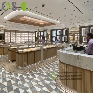 Stainless steel customizable glass cabinets for jewelry store