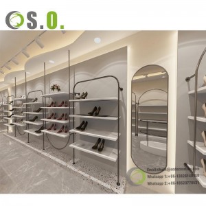 Factory sale Shoes Display Cabinet Shoes Design Counter Wall Display Shelves Shoes